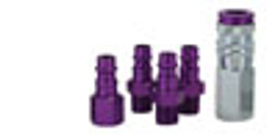 ColorFit by Milton HIGHFLOWPRO™ Coupler & Plug Kit - (V-Style, Purple) - 1/4" NPT, (5-Piece) S-305VKIT