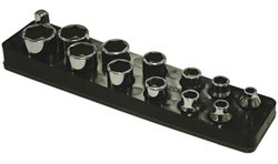 3/8" Dr Shallow 13-hole magnetic Socket Organizer, Black 712