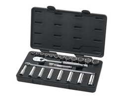 23 Pc. SAE 6 & 12 Pt. Socket Set, ½” Dr. 80707