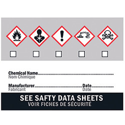 WHMIS Labels Set of 5 50161