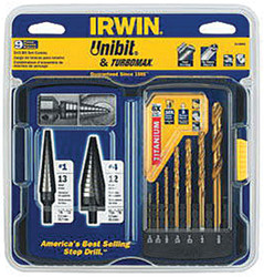 9 Pc. UNIBIT/ TiN TURBOMAX Pro Set (10231, 10234,7 Pc. TURBOMAX) 3018008
