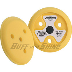 9" dia. X 1-1/2" Yellow contoured foam grip pad with centering tee & cooling holes 935GT