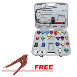 25Pc Master Cooling System Pressure Test Kit w/FREE Heavy-Duty Ratchet Hose Cutter 3302RC