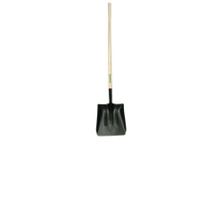 Steel Coal Shovel, 14.5 in L x 11.5 in W Blade, 48 in Wood Straight Handle