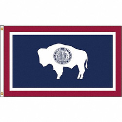 Nylglo Wyoming Flag,5x8 Ft,Nylon  146180
