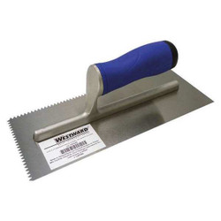 Westward Notched Trowel,11 x 4-1/2,Steel 13P549