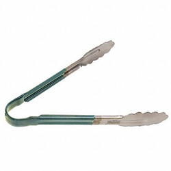Crestware Tong,Green,10 in. L,Stainless Steel CG10G
