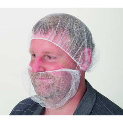 Condor Beard Cover,Polyester,White,Uni,PK100 1TTV5