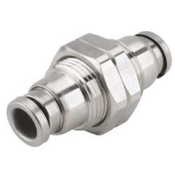 Smc Bulkhead Union,1/4 In.,316SS KQG2E07-00