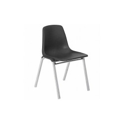 National Public Seating Shell Stacking Chair, Poly, Black,PK4  8110