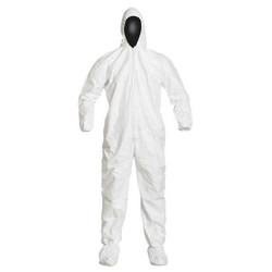 Dupont Coveralls,XL,Wht,Tyvek IsoClean,PK25  IC105SWHXL0025CS