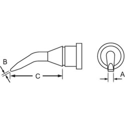 Weller WELLER LT Bent Chisel Soldering Tip  T0054442899
