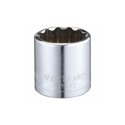 Westward Socket, Steel, Chrome, 25 mm 53YT33