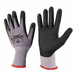 Condor Coated Gloves,Nylon Span,Nitrile, 2XL,PR 60WF91