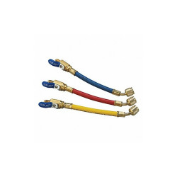 Yellow Jacket Manifold Hose Set,9 In,Red,Yellow,Blue 25980