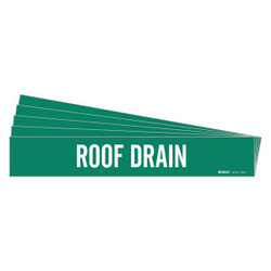 Brady Pipe Marker,White,Roof Drain,PK5 7247-1-PK