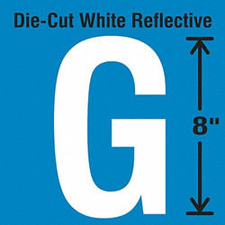 Stranco Die-Cut Reflective Letter Label, G DWR-SINGLE-8-G