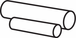 Sim Supply Plastic Rod,PTFE,1"Dia,3ftL,White  G15-TRCE-1.0-3
