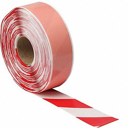 Brady Floor Tape,Red/White,3 inx100 ft,Roll 170072
