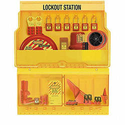 Master Lock Deluxe Lockout Station,Plastic,Yellow S1900VE410PRE