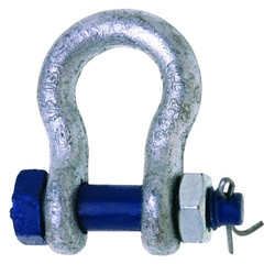 999-G Series Anchor Shackles, 1/2 in Bail Size, 2 Tons, Secured Bolt & Nut