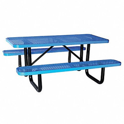 Sim Supply Picnic Table,72" W x62" D,Blue  4HUR5