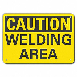 Lyle Caution Sign,7 in x 10 in,Aluminum LCU3-0219-RA_10x7