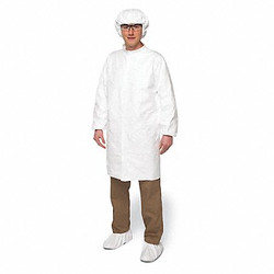 Dupont Cleanroom Coat,White,Snaps,2XL,PK30 IC263SWH2X00300B