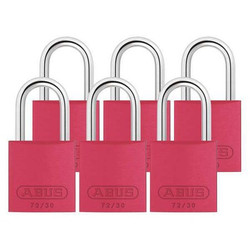 Abus Lockout Padlock,KA,Red,2-17/32"H,PK6 72/30 KA X 6