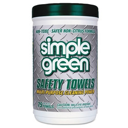 Safety Towels, White, 10 in W x 12 in L, 75 per Canister