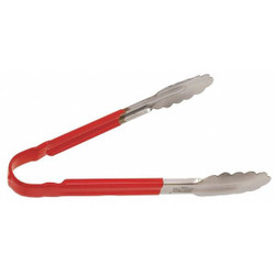 Crestware Tong,Red,10 in. L,Stainless Steel CG10R