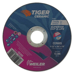 Tiger Ceramic Cutting Wheel, 4.5 in Diameter, 0.045in Thick, 24/bx