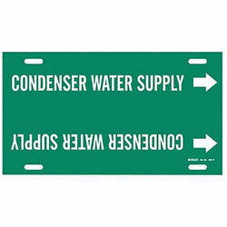 Brady Pipe Marker,Condenser Water Supply,8in H 4041-F