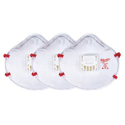 Milwaukee Tool Disposable Respirator,White,4-Ply,M,PK3  48-73-4012