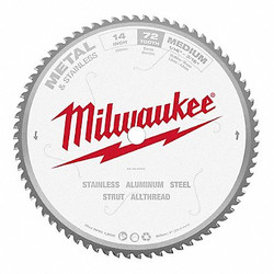 Milwaukee Tool Circular Saw Blade,14 in Blade,72 Teeth 48-40-4505