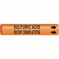Brady Pipe Mrkr,Sulfric Acid,13/16in H,4/5in W 4368-A