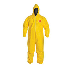 Dupont Hooded Coveralls,M,Ylw,Tychem 2000,PK12 QC127SYLMD001200