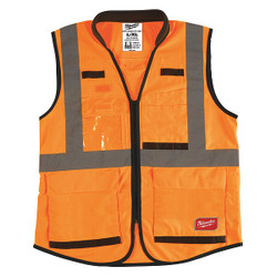 Milwaukee Tool High Visibility Vest,L/XL,Orange/Red 48-73-5092