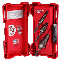 Milwaukee Tool Step Drill Bit Set,1/8" to 1" Sz Range 48-89-9256