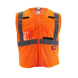 Milwaukee Tool Safety Vest,Polyester,Orange,4XL/5XL 48-73-5128