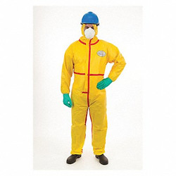 Chemsplash Hooded Coverall,Open,Yellow,XL,PK6  7015YT-XL