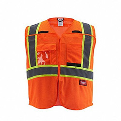 Milwaukee Tool Safety Vest,Polyester,Orange,S/M 48-73-5175