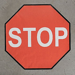 Shieldmark Floor Stop Sign,48x48in,Indstrl Compsite STP48