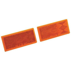 Reese Reflector,Rectangular,Amber,3-3/16"L,PK2 73887