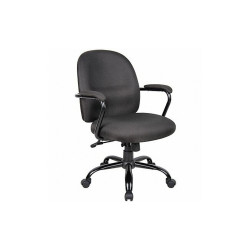 Sim Supply Exec Chair,Fabric,Black,18-22" Seat Ht  6GNN8