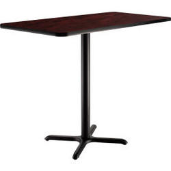 Interion Bar Height Breakroom Table 48""L x 30""W x 42""H Mahogany