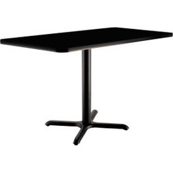 Interion Breakroom Table 48""L x 30""W x 29""H Black