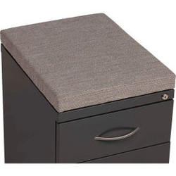 Interion 2 Drawer Box/File Pedestal - Charcoal with Gray Cushion Top