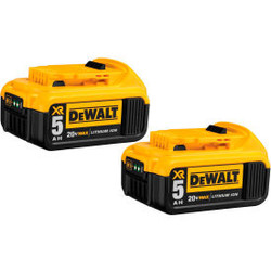 DeWALT DCB205-2 20V Li-Ion 20V MAX Battery 5Ah Extended Capacity 2Pk