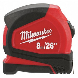 Milwaukee Tool Tape Measure,SAE/Metric,Blade 26 ft/8m L 48-22-6626